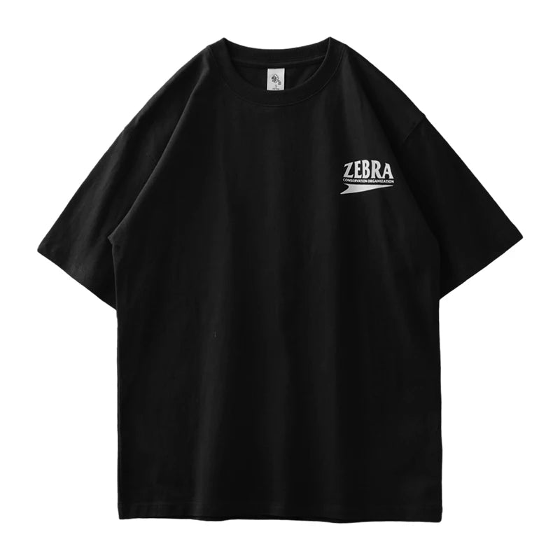DUKEEN 11.02oz Heavyweight Men's T Shirts Trend Zebras Printed Summer New 100% Cotton Loose Short Sleeve Tops Couple Clothing