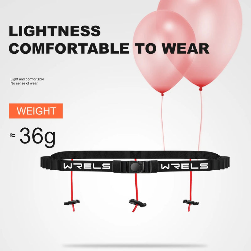 WRELS Belt Number Energy Rubber Ring Ironman Triathlon Running Black Practical Fast Convenient Sports Competition  Waist Belt