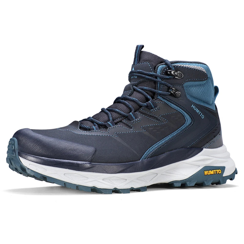 HUMTTO Genuine Leather Hiking Shoe for Men Breathable Outdoor Men's Sports Shoes Non-slip Winter Sneakers Black Trekking Boots
