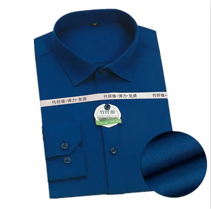 Men's Bright Red Long-sleeved Shirt, Single-breasted Square Collar Shirts Business / Wedding / Party Casual Shirt Blue White 6XL
