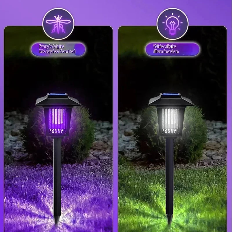 Solar Mosquito Killer Lamps Outdoor Courtyard Lawn Garden Terrace Outdoor Waterproof Fly Control Lamp forOutdoor Camping Orchard