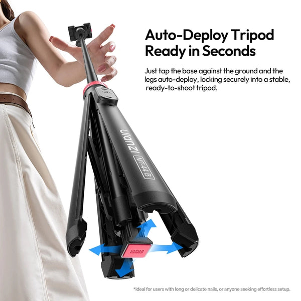 Ulanzi MT44B 1.5M 2-in-1 Selfie Stick Tripod ជើងទម្រសម្រាប់ទូរស័ព្ទ ជើងទម្រសម្រាប់ iPhone 17 16 Android កាមេរ៉ា DSLR Vlog Live