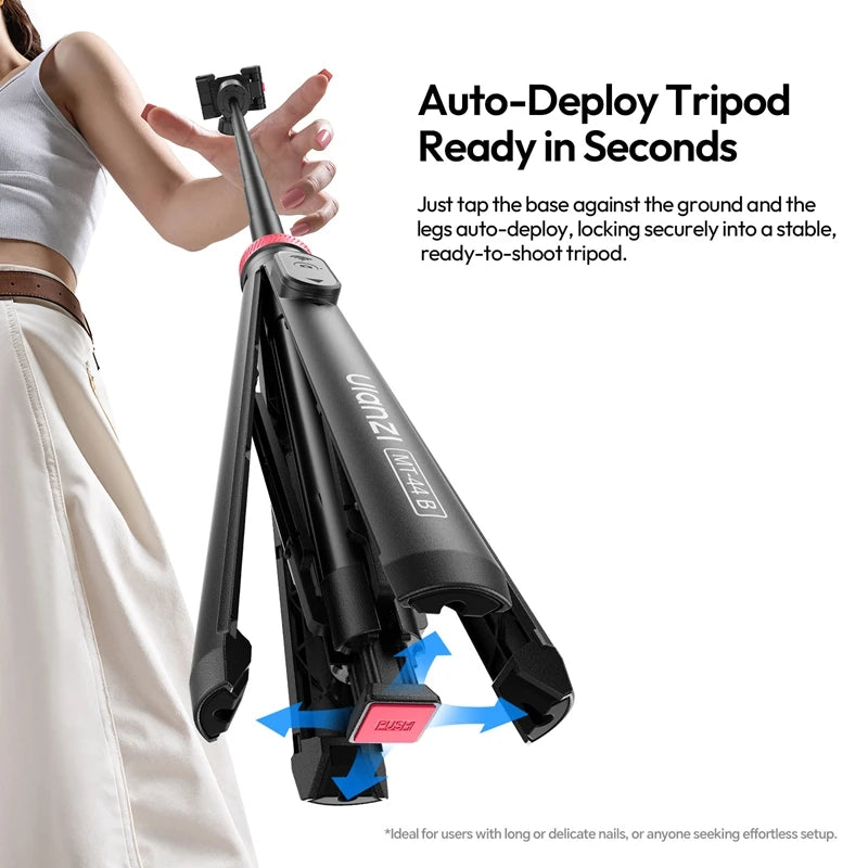Ulanzi MT44B 1.5M 2-in-1 Selfie Stick Tripod ជើងទម្រសម្រាប់ទូរស័ព្ទ ជើងទម្រសម្រាប់ iPhone 17 16 Android កាមេរ៉ា DSLR Vlog Live