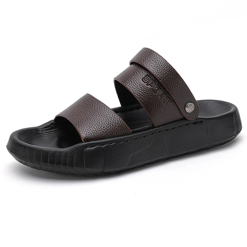Men's thick sole simple casual sandals summer outdoor soft sole comfort beach shoes fashion dual-purpose sports walk slippers