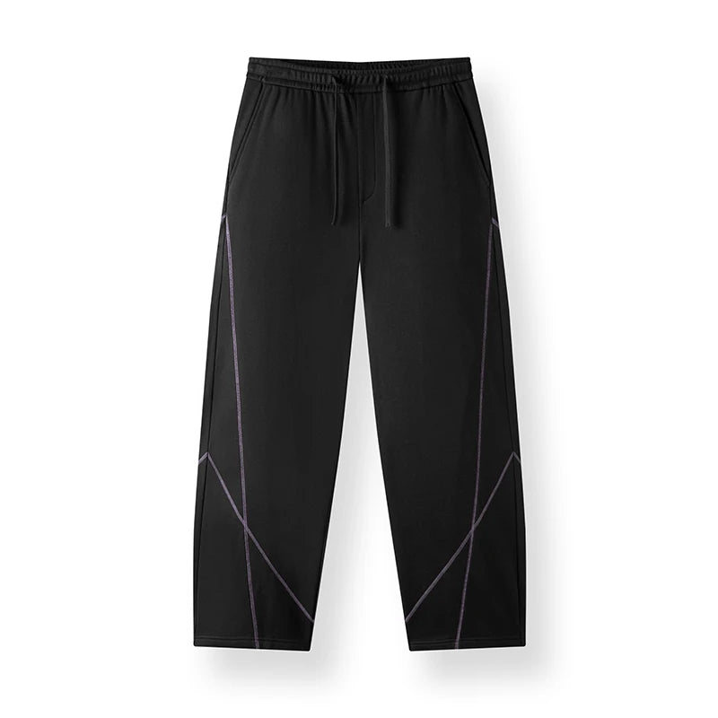 Semir Men Pants Contrast Curved Barrel Leg Loose Straight Sweatpants Sport Casual Style Autumn Trousers Daily Wear 2026