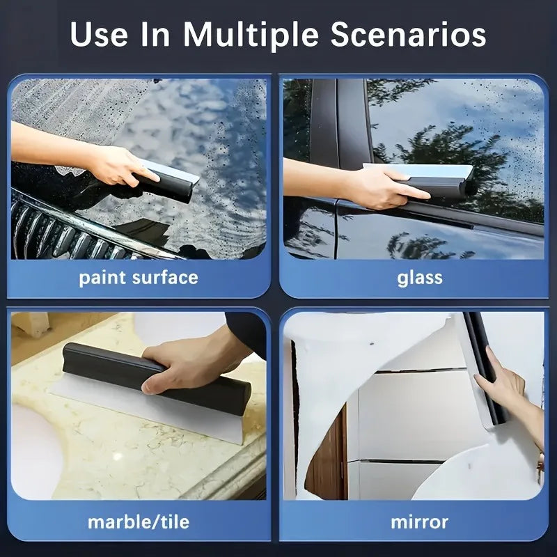 1pc Non-Scratch Soft Silicone Car Squeegee Paint Safe Windshield Glass Water Scraper Portable Auto Detailing Window Cleaner