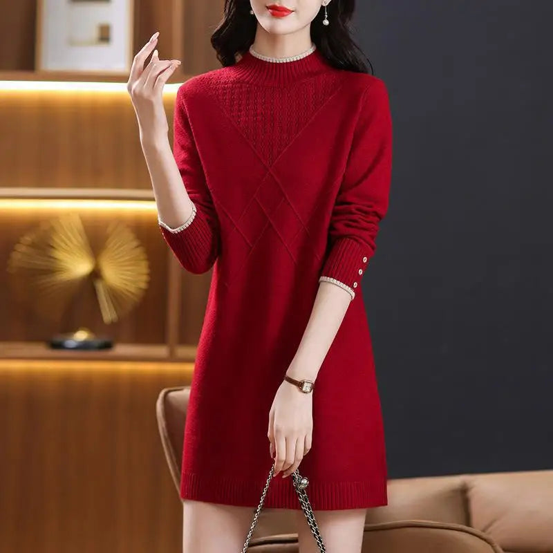 អាវប៉ាក់កអាវ Turtleneck ដៃវែងសម្រាប់ស្ត្រី សម្លៀកបំពាក់ស្ត្រី រដូវស្លឹកឈើជ្រុះ រដូវរងា អាវប៉ាក់មូលដ្ឋាន រោមចៀម អាវយឺតសម្រាប់ស្ត្រី