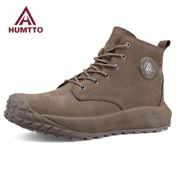 HUMTTO Genuine Leather Hiking Shoes for Men Breathable Designer Winter Trekking Boots Man High Quality Outdoor Sneakers Mens