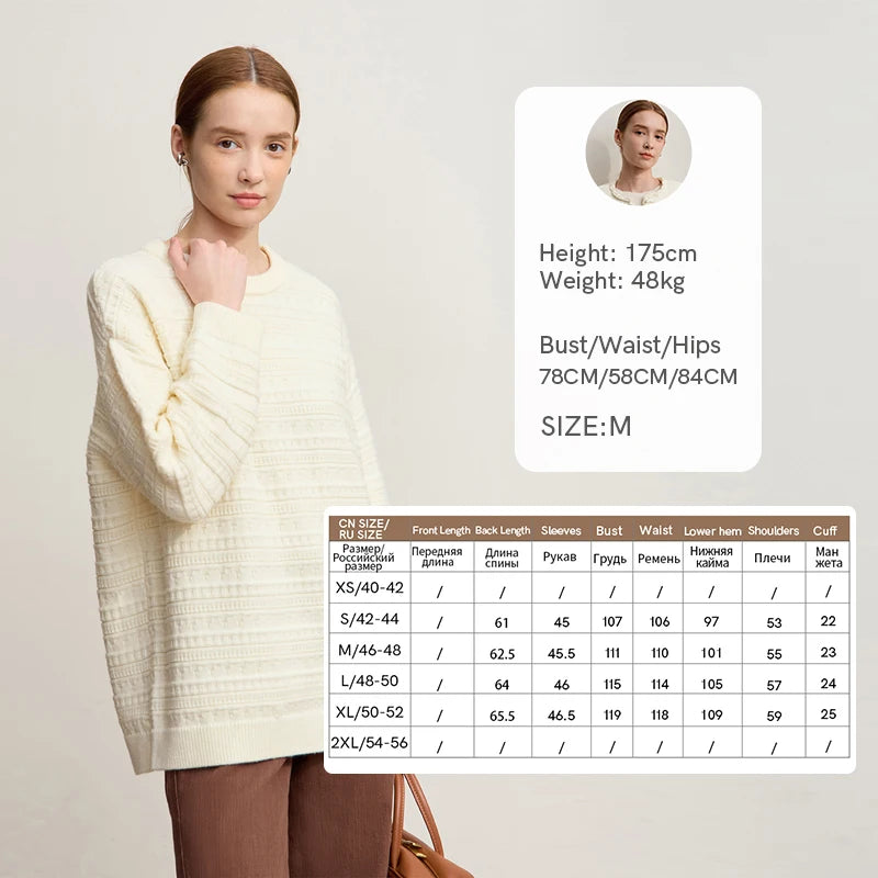 អាវយឺត Amii Pullover ឆ្នាំ ២០២៥ រដូវរងាថ្មីធម្មតារឹងមាំអាចបត់បែនបាន O-neck អាវក្រៅដៃវែងរលុងសម្រាប់ស្ត្រីប៉ាក់ 12544193
