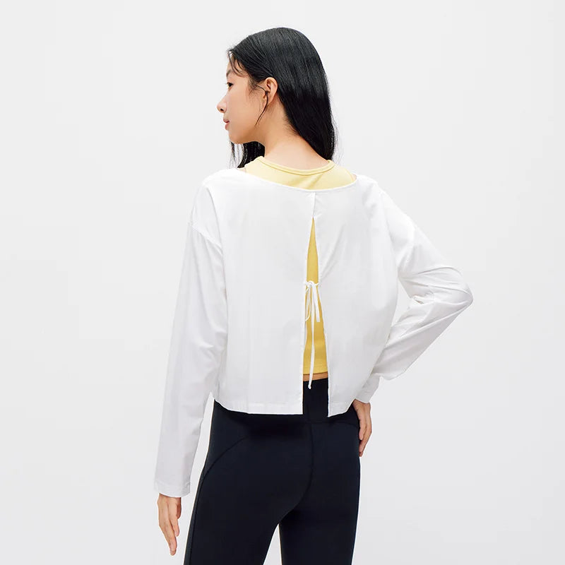 Semir Women Tshirt Moisture Wicking Quick Dry Hollow Cropped Long Sleeve Top 2026 Summer