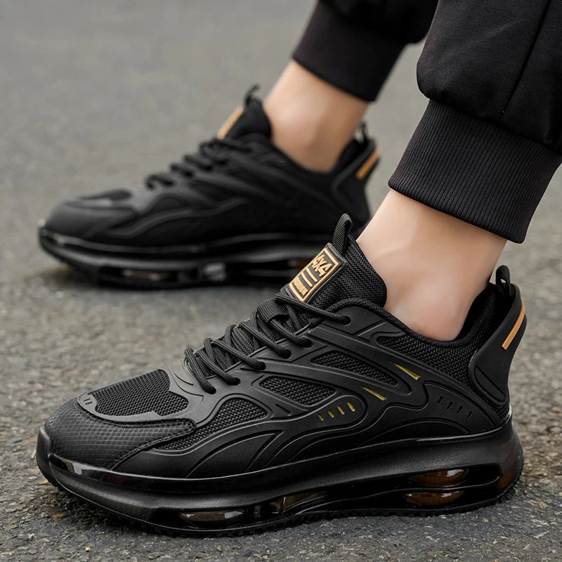 Men's plus-size mesh casual sports shoes summer breathable soft-sole outdoor absorb shock running shoes student light sneakers