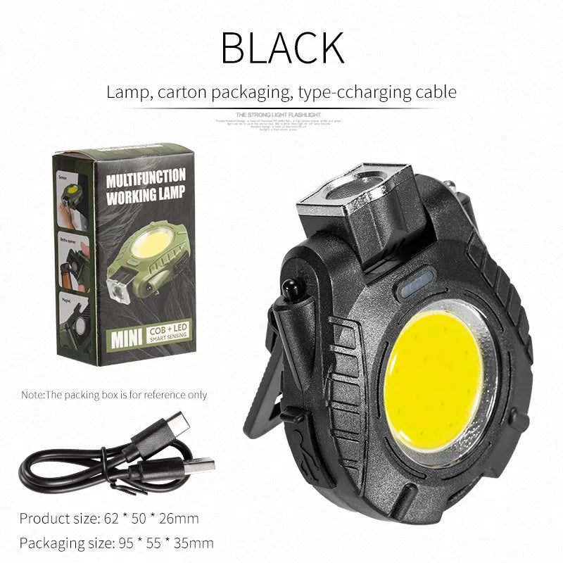 ភ្លើង LED ខ្នាតតូចសម្រាប់ការងារ ពិលចល័ត ហោប៉ៅ សោរ ដែលអាចសាកបានតាម USB សម្រាប់ការបោះតង់ក្រៅផ្ទះ ដោយប្រើ Corkscrew តូច