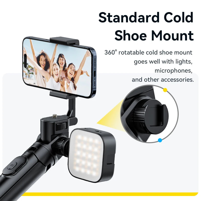 ជើងកាមេរ៉ា Selfie Ulanzi MT-70 ទំហំ 1.5 ម៉ែត្រ សម្រាប់ទូរស័ព្ទថតរូបភាពទេសភាព 360° ជាមួយវីស 1/4 អ៊ីញ សម្រាប់កាមេរ៉ាទូរស័ព្ទផ្សាយផ្ទាល់