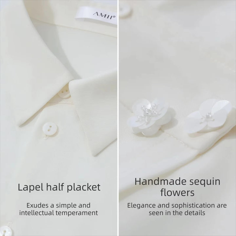 Amii Women's Casual Dresses 2026 Summer New Lapel Collar Half Placket Short Sleeve Panel Office Midi Dress For Women 12642177