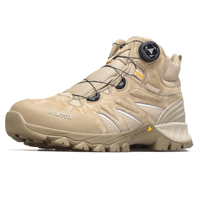 HUMTTO Leather Boots for Men Luxury Designer Hiking Shoes Outdoor Climbing Trekking Sneakers Mens Sports Waterproof Ankle Boots