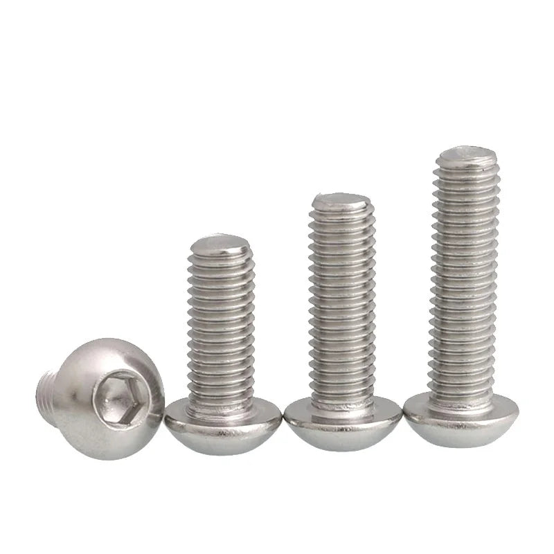 DIVEDEER Hex Hexagon Socket Button Head Cap Screw M2 M3 M4 M5 M6 M8 M10 Allen Bolts ISO7380 A2-70 Stainless Steel