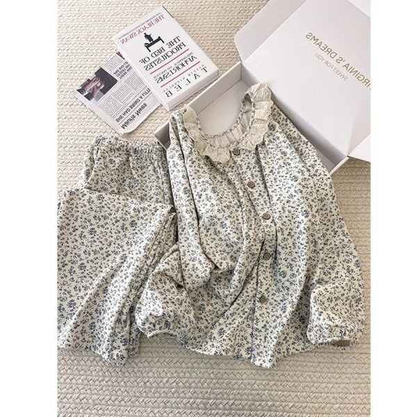Comfort for Homewear Long Sleeve Pajamas Autumn Sleepwear Women Soft 2 Piece Pyjamas Nightwear Home Clothes Loungewear Suit