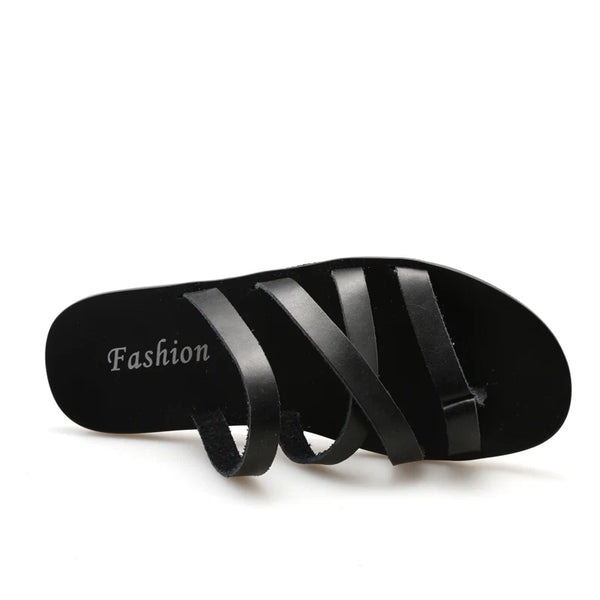 Summer Flat Thong Slippers for Unisex Cross Thin Strap Slip-on Sandals Comfortable Indoor Outdoor Walking Shoes