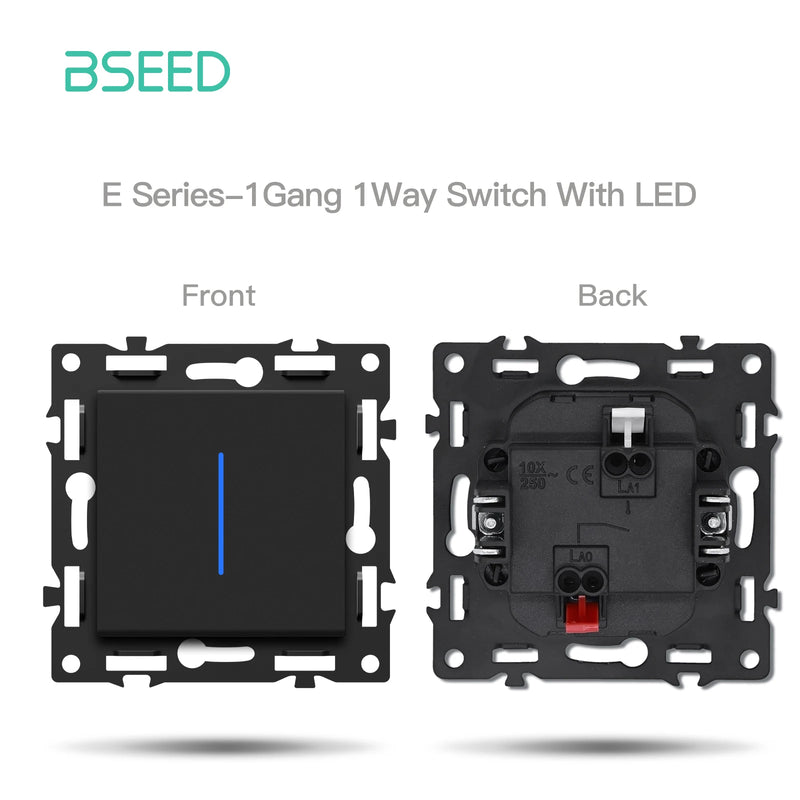 BSEED Wall Button Switch 1/2Gang Part 65W Wall Socket Module Part Internet TV Telephone Socket Glass Frame DIY Function Part