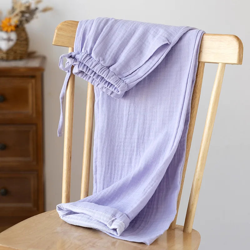 2026 Spring Autumn New Couple Sleeper Pants 100% Cotton Men's and Women's Sleepwear Pants Loose Comfortable Pajamas Bottoms