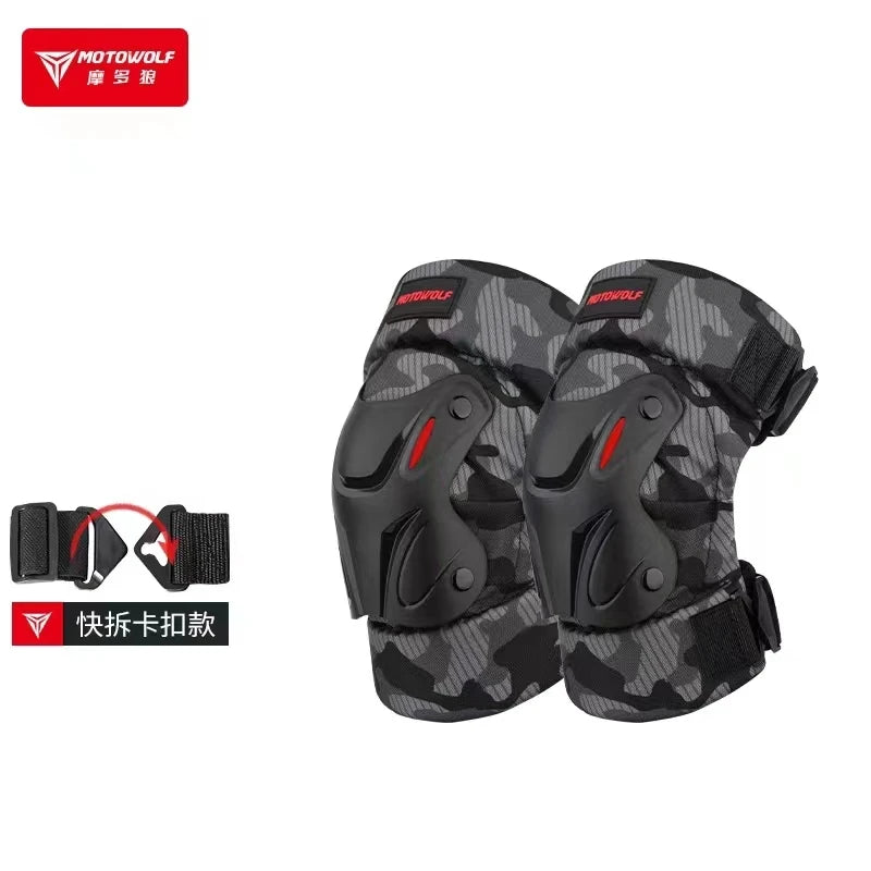 ឈុតការពារកែងដៃម៉ូតូ Four Seasons Motowolf ឈុតការពារជង្គង់ម៉ូតូ ការពារសុវត្ថិភាពពេលប្រណាំង ប្រឆាំងនឹងការធ្លាក់