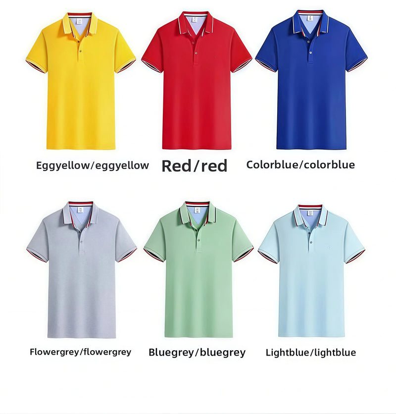 Summer Casual Loose Fit  Short Sleeve Polo Shirts  Customizable Corporate  Logo Printed Work Uniforms for Men And Women