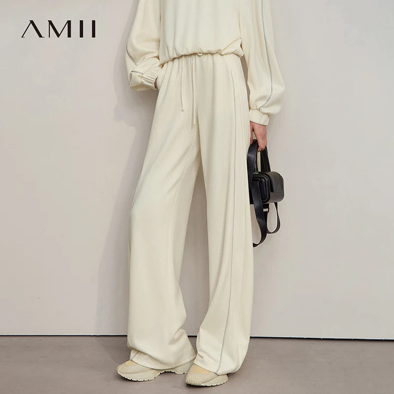 ខោ Amii Minimalist សម្រាប់ស្ត្រី 2025 រដូវស្លឹកឈើជ្រុះថ្មី ខោជើងវែងធម្មតា ខោរលុង ខោជើងវែងរឹងមាំ ខោប៉ាក់ 12553064