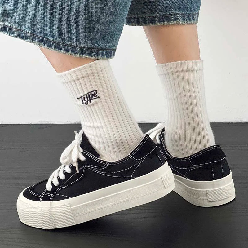 Men's thick-sole casual canvas shoes four seasons new breathable light soft-sole anti-slip comfort outdoor walking board shoes