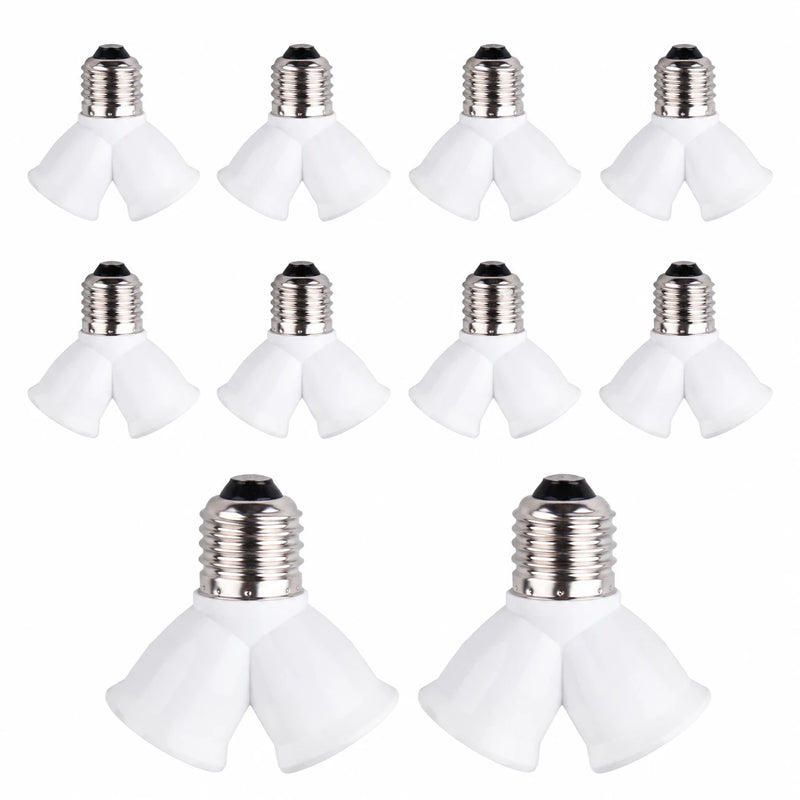 ឧបករណ៍បំបែកអំពូលភ្លើង JOYINLED 2 ក្នុង 1 E27, ឧបករណ៍ភ្ជាប់រន្ធភ្លោះសម្រាប់អំពូល LED, CFL និង Halogen, ឧបករណ៍បំលែងអំពូលពីរ