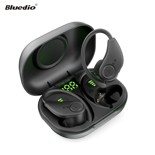 Bluedio S6 Bluetooth Headphone V5.1 TWS Earphone Wireless Ear Hook Sports Earbuds 13mm Driver HIFI Headset for phone with mic black CHINA