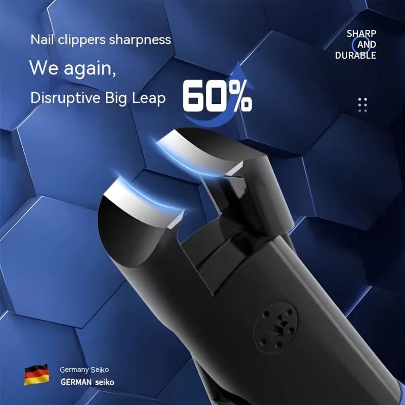 Large Opening Nail Clipper for Thick Hard Toenails,Ergonomic Blue Handle,25°Beveled Blade,Durable Stainless Steel Construction