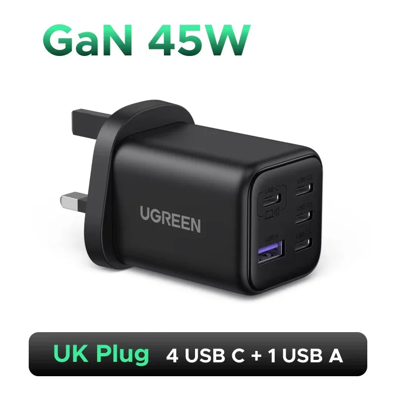 【UK Plug】UGREEN 45W 30W 20W GaN Charger PD 3.0 USB C Phone Charger For iPhone 17 16 15 Pro Samsung S25 Xiaomi Tablet iPad Air