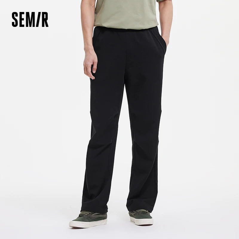 Semir Men Pants Workwear 2026 Parachute Knitted Loose Fit Straight Urban Casual Everyday Style Soft Comfortable Daily Wear