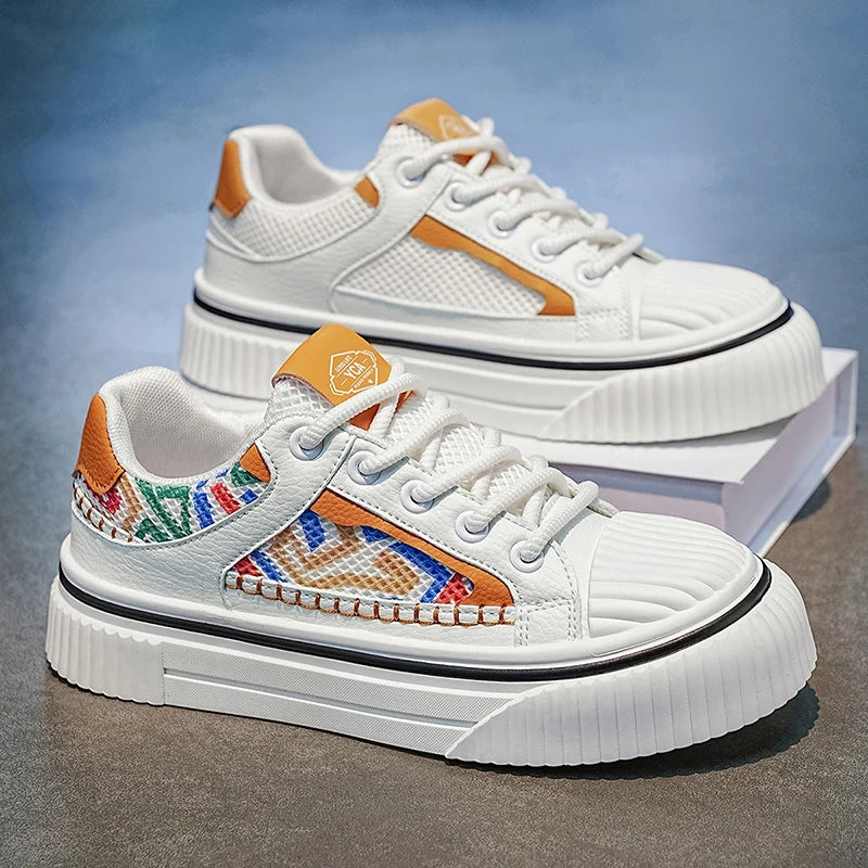 Men's Korean flat casual shoes Four seasons fashion youth breathable light soft-sole non-slip outdoor walking sports board shoes