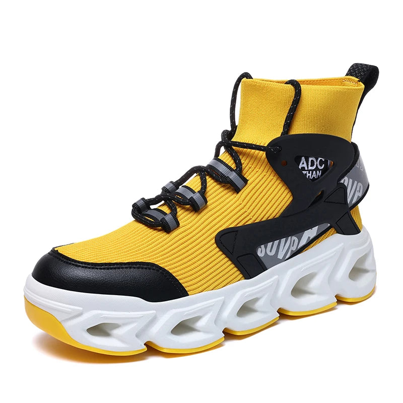 Mens Sports Shoes 2025 New High Top Thick Sole Trendy Casual Sneakers Cosy Wear-resistant Outdoor Running Shoes for Men