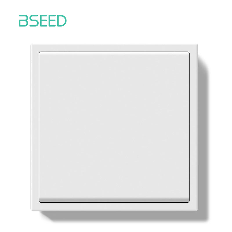 BSEED Mechanical Button Switch 1/2Gang 1Way With Wall French Socket Wall Light Switch Plastic Frame Switch On Off Black Color