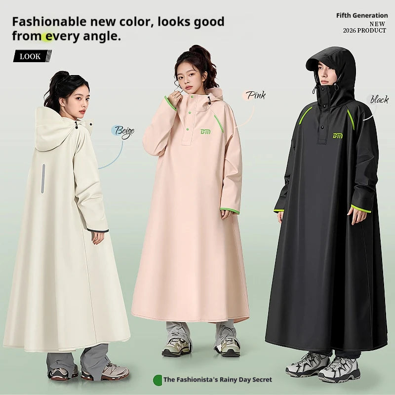 អាវភ្លៀង Poncho សម្រាប់ជិះម៉ូតូ ការពារភ្លៀងធ្លាក់ខ្លាំង ក្រាស់ពេញរាងកាយ រថយន្តប្រើថ្មអគ្គិសនី