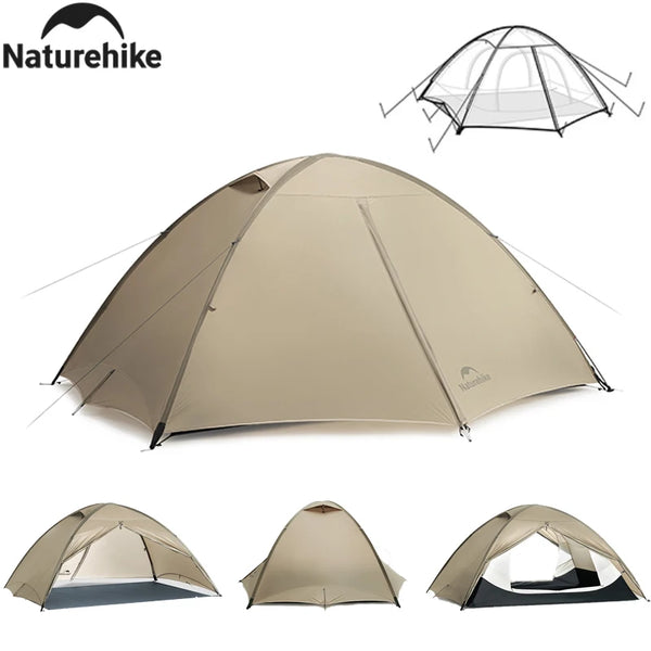 Naturehike 2026 New Outdoor Two-Person Lightweight Hiking Tent Portable Waterproof Mosquito-Proof Breathable Family Camping Tent