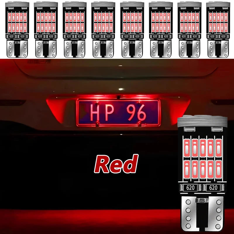 អំពូល LED T10 W5W ចំនួន 10-40 អំពូល CANBUS គ្មានកំហុស 12V 4014-26SMD 400LM 6500K ពណ៌សភ្លឺខ្លាំង ភ្លើងខាងក្នុងរថយន្ត ផែនទីទ្វាររថយន្ត