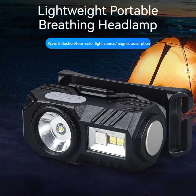 ភ្លើងពិល LED ដែលអាចសាកបាន មានឧបករណ៍ចាប់សញ្ញា សម្រាប់បោះតង់ ភ្លើងពិលចល័ត ភ្ជាប់ជាមួយថ្ម 18650 សម្រាប់នេសាទ