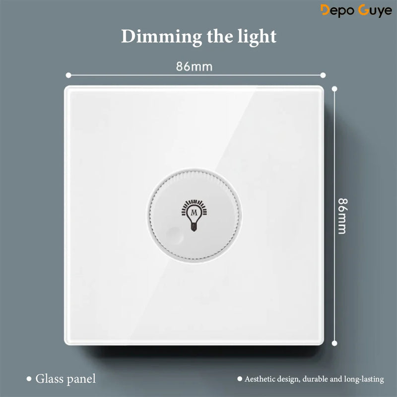 White UK 230V Tempered Glass Touch Light Switch Socket LED Wall Panel Smart Home Switches Socket Manufacturer Wholesale Supplier