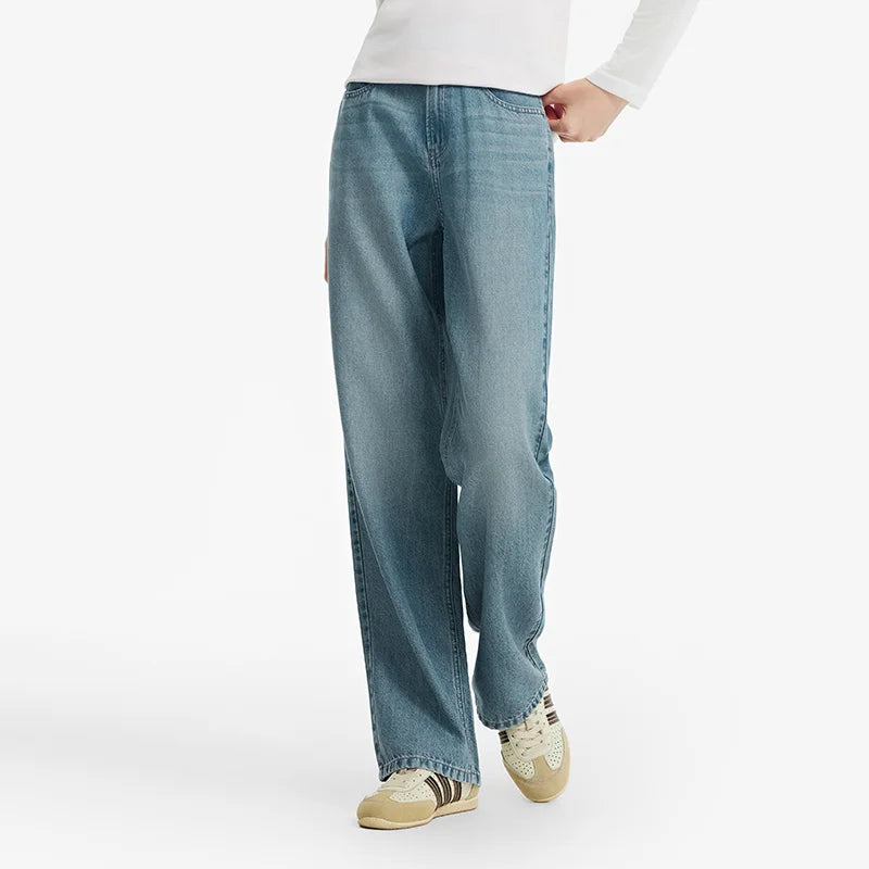 Semir Women Jeans Cooling 2026 Retro Wide Leg Urban Casual Everyday Style Soft Comfortable Daily Wear Trendy Versatile