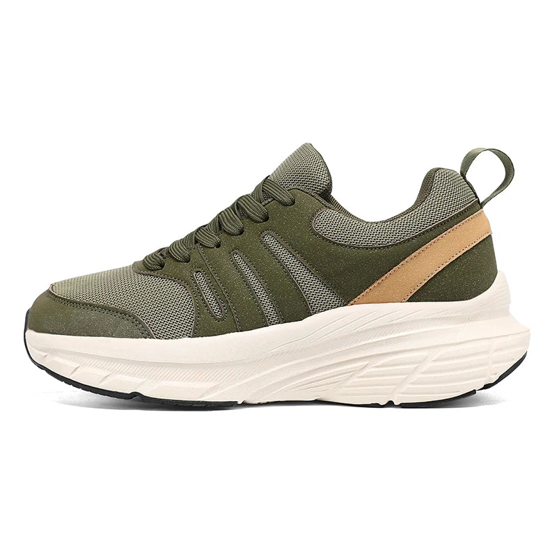 Men Sports Shoes Trendy Mesh Breathe Lace Up Outdoor Running Shoes New Soft Sole Shock-absorbing Comfort Versatile Tennis Shoes