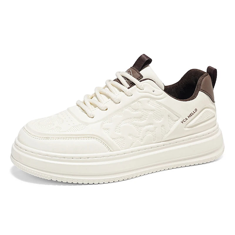 Men's flat casual shoes four seasons breathable light thick-sole non-slip comfort outdoor running sneakers fashion walking shoes
