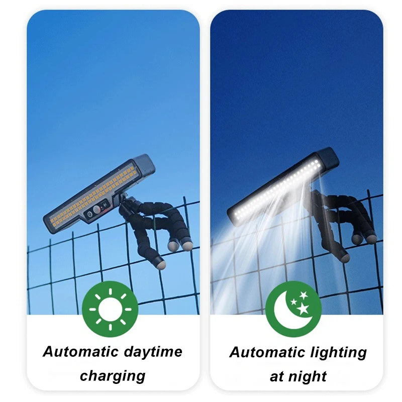 Motion Sensor Solar Lights Adjustable Angle with Octopus Stand IP44 Waterproof Fence Lights for Garden Camping Patio Deck Gate