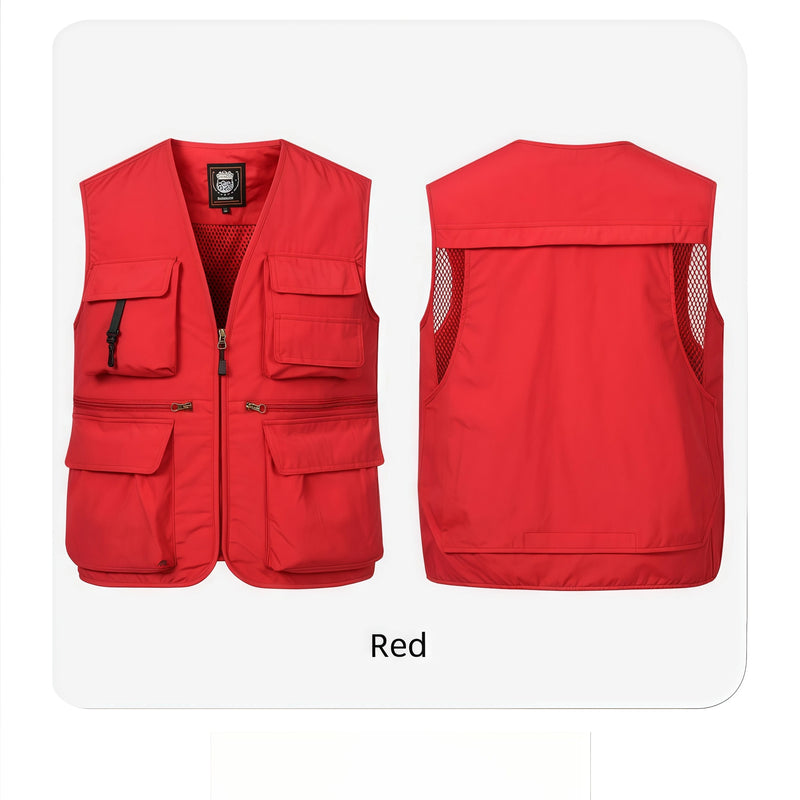 New Outdoor Casual Fashionable Versatile Men's Sleeveless Top Comfortable Fit Multi-pocket Breathable Outdoor Fishing Vest