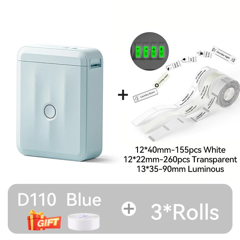 Mini Portable NIIMBOT D110 Switch Label Printer Inkless Thermal Label Self-adhesive Sticker Home Wireless Labeling Machine