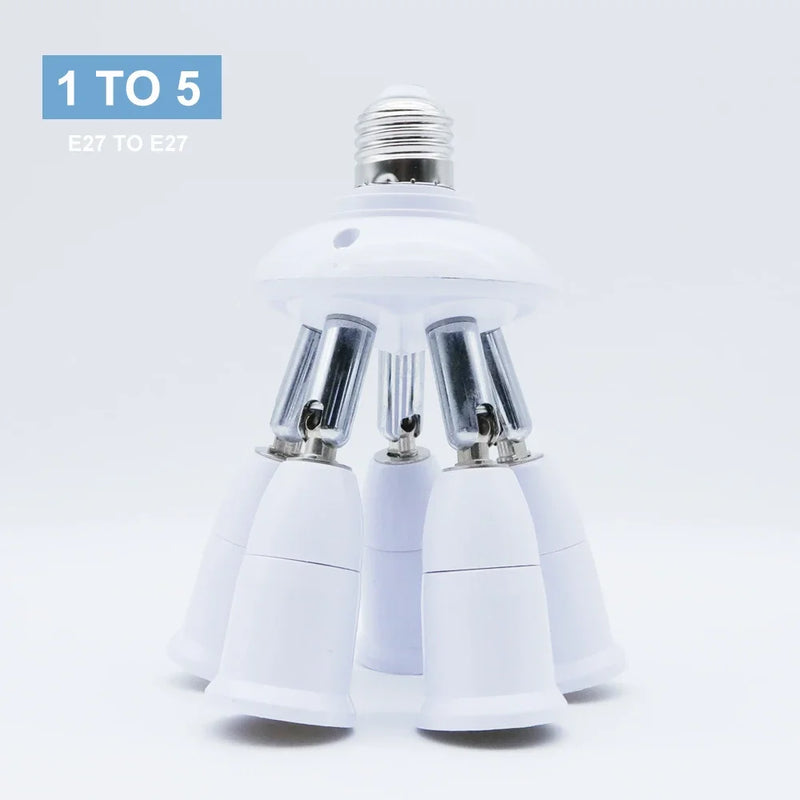 ឧបករណ៍បំបែករន្ធ E27 របស់ JOYINLED មានក្បាល 3 សម្រាប់ប្តូរទីតាំងបាន 360° និងអាចបត់បាន 180° សម្រាប់អំពូល E27 ទៅ E27 សម្រាប់ចង្កៀង LED