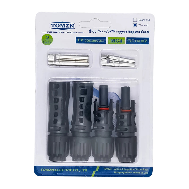 TOMZN 2 Sets of PV Solar Connectors 1000V/1500V 32A45A Panel Branch for Photovoltaic WireBoard Terminal Box Inverter IP67 10-Lot