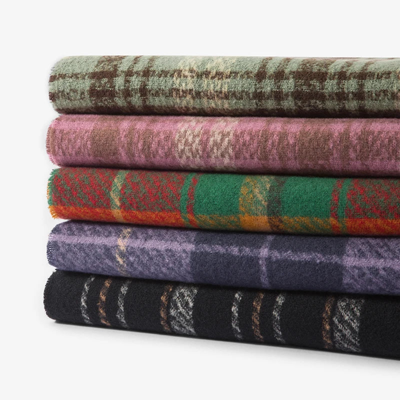 Semir Classic Scarf ColorBlock Plaid Women Autumn Winter 2025 Shawl Fuzzy Warm Cozy Soft Trendy Casual
